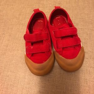 Zara red strap sneakers
